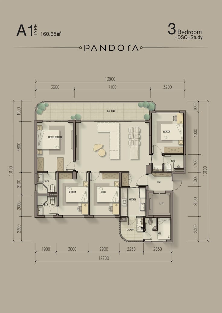 Pandora Apartment 2,3,4 Bedroom